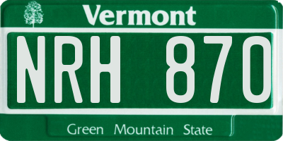 VT license plate NRH870