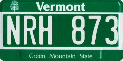 VT license plate NRH873