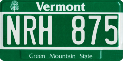 VT license plate NRH875