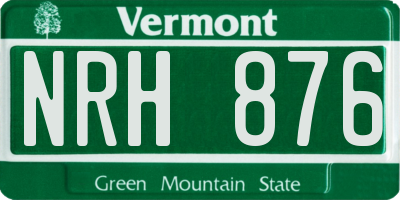 VT license plate NRH876