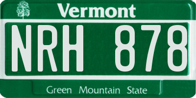 VT license plate NRH878