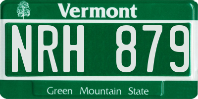 VT license plate NRH879