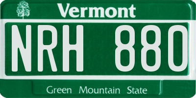 VT license plate NRH880