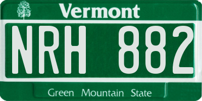 VT license plate NRH882