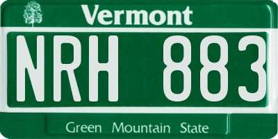 VT license plate NRH883