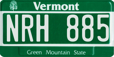 VT license plate NRH885