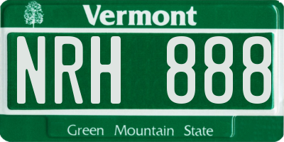 VT license plate NRH888