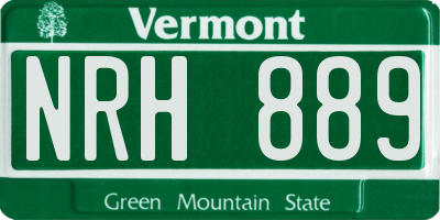 VT license plate NRH889