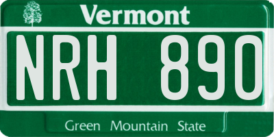 VT license plate NRH890