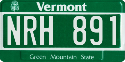 VT license plate NRH891