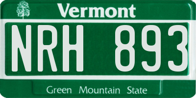VT license plate NRH893