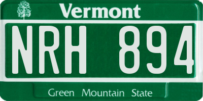 VT license plate NRH894