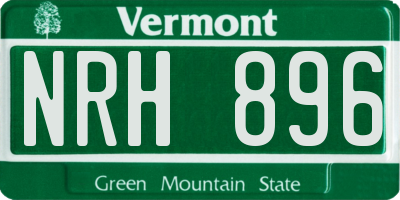VT license plate NRH896