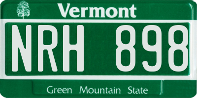 VT license plate NRH898