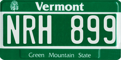 VT license plate NRH899
