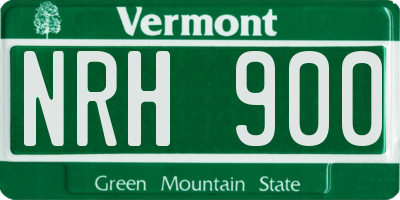 VT license plate NRH900