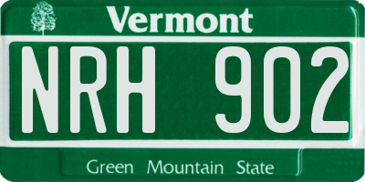 VT license plate NRH902