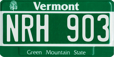 VT license plate NRH903