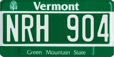 VT license plate NRH904
