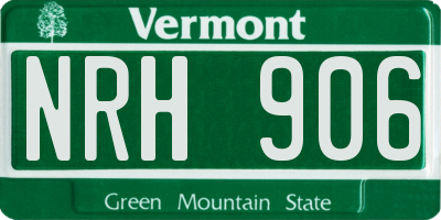 VT license plate NRH906