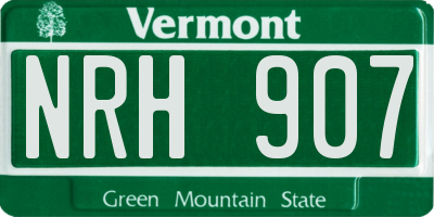 VT license plate NRH907