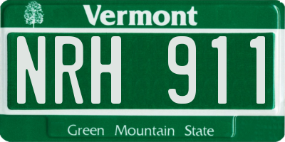 VT license plate NRH911