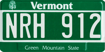 VT license plate NRH912