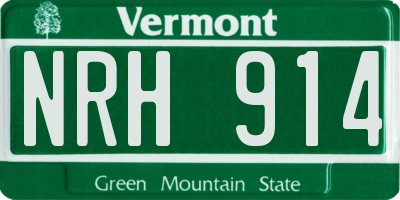 VT license plate NRH914