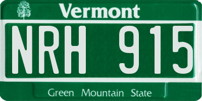 VT license plate NRH915