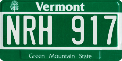 VT license plate NRH917