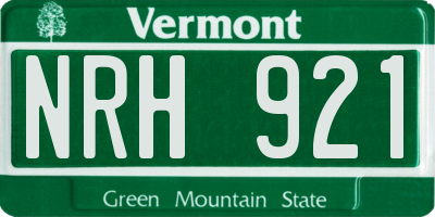 VT license plate NRH921