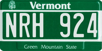 VT license plate NRH924