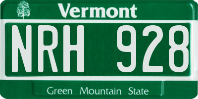 VT license plate NRH928
