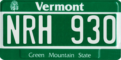 VT license plate NRH930