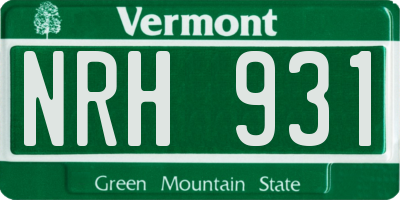 VT license plate NRH931