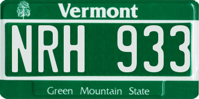 VT license plate NRH933