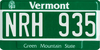 VT license plate NRH935