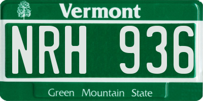 VT license plate NRH936
