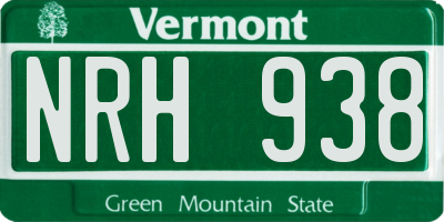 VT license plate NRH938