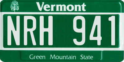 VT license plate NRH941