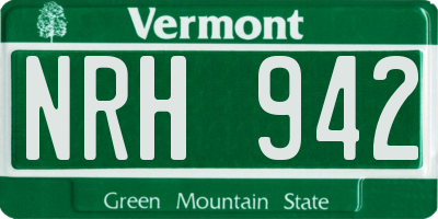 VT license plate NRH942