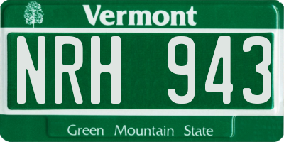VT license plate NRH943