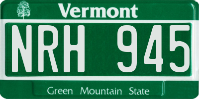 VT license plate NRH945