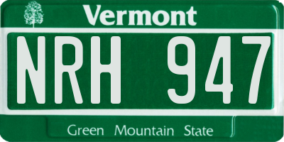 VT license plate NRH947