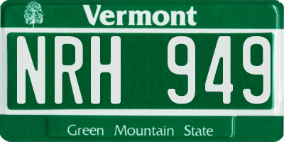 VT license plate NRH949