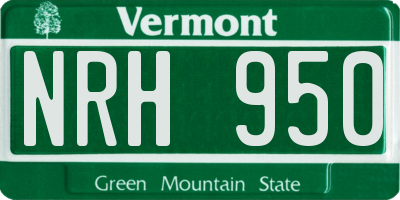 VT license plate NRH950