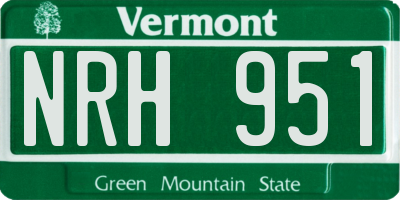 VT license plate NRH951