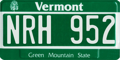 VT license plate NRH952