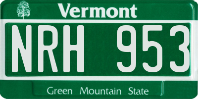 VT license plate NRH953