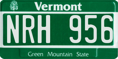 VT license plate NRH956